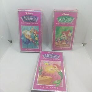 LOT 3 Disney's THE LITTLE MERMAID Ariel's Undersea Adventures  VHS Tapes